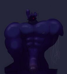 animatronic anthro bara big_pecs five_nights_at_freddy's fnaf furry furry_only gay male_only muscular naked no_face one_arm solo withered_bonnie