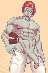 football football_player gay helmet male_only mostly_nude muscular_male pants plants_vs_zombies pvz showing_penis standing taking_clothes_off undead unknown_artist zombie