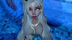 1girls 3d ahe_gao collar cybertrixxxie female female_only humanoid jpeg kneeling piercing solo tagme tongue_out unity_(engine) vr_media vrchat water white_hair