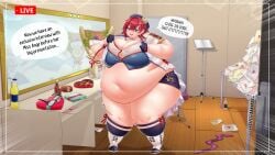 1girls 2024 ange_katrina bbw belly belly_overhang big_belly big_breasts breasts cleavage educabezon english_text fat fat_arms fat_belly fat_female fat_fetish fat_thighs fat_woman huge_belly huge_breasts idol idol_clothes nijisanji obese obese_female overweight overweight_female red_hair short_hair speech_bubble ssbbw stretched_clothing thick_thighs thighs ussbbw virtual_youtuber weight_gain wide_hips