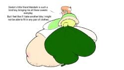 1girls ass ass_cleavage belly dexter's_mom gabbadraws huge_ass huge_belly huge_thighs morbidly_obese morbidly_obese_female talking text