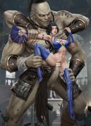 abs alternative_version_available arm_grab armor armored_gloves armpits athletic athletic_female barbs bare_shoulders belly_button belt big_breasts big_penis black_hair blood blue_clothing bracelet bulge censored censored_penis cleavage earrings edenian evil_smile eyebrows fan four_arms giant giant_male goatwillow goro halterneck kitana leg_grab light-skinned_female lipstick liu_meixing_(artist) long_hair long_penis looking_at_partner looking_at_penis makeup mortal_kombat mortal_kombat_(2011) mortal_kombat_x muscular muscular_male naughty_face neck_grab open_legs orgasm orgasm_face pelvic_curtain penetration penis penis_out princess pussy pussy_hair red_eyes royalty sex shokan skimpy skimpy_clothes stain tagme teeth thick_penis thick_thighs tiara twintails unmasked