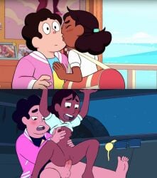 1boy 1girls 2d 2d_(artwork) 2koma accurate_art_style before_and_after before_sex clothing connie_maheswaran dark_skin drpizzaboi1 female human male official_style pale_skin reverse_cowgirl_position small_breasts steven_quartz_universe steven_universe vagina vaginal vaginal_penetration vaginal_sex