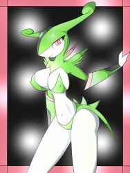 2013 anthro breasts cleavage female female_focus female_only furry nintendo pokémon_(species) pokemon pokemon_(species) r-mk solo thighs virizion