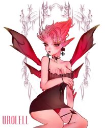 clothed dark_willow dota_2 fairy fairy_wings goth large_breasts red_skin solo_female