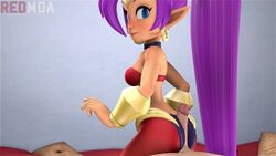 1boy 1girls 3d animated ass assjob buttjob cum cumshot erection female looking_at_viewer looking_back male no_sound penis premature_ejaculation redmoa shantae shantae_(character) shorter_than_10_seconds source_filmmaker straight twerking unseen_male_face video