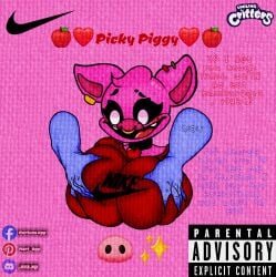 big_breasts blue_arms blush dialogue edit emoji fanart furry_only mertens_opp_(artist) necklace nike nike_logo no_humans picky_piggy_(poppy_playtime) pink_background pink_body poppy_playtime poppy_playtime_(chapter_3) red_sweater smiling_critters you