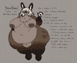 bbw big_breasts breasts brown_fur bunny_girl chubby fatfurfoof female furry huge_breasts mexifurfoof morbidly_obese morbidly_obese_female overweight rabbit robin_(mexifurfoof) thick_thighs white_hair wide_hips