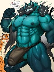 2024 3_heads abs anthro anthro_on_anthro areola balls barazoku biceps big_balls big_bulge big_muscles big_penis blep blush bodily_fluids bulge canid canid_demon canine cerberus cerberus_(fortnite) claws clothed clothing deltoids demon detailed_bulge duo emanata epic_games erection erection_under_clothing european_mythology eyebrows felid fortnite fur gender_symbol genital_outline genitals glistening glistening_body greek_mythology heart_symbol hellhound hi_res huge_balls huge_bulge huge_cock huge_muscles huge_thighs humanoid_genitalia humanoid_penis kemono looking_at_another male male/male male/male_symbol male_only male_symbol mammal miazuma_shouki motion_lines multi_head muscular muscular_anthro muscular_male mythological_canine mythological_creature mythology navel nipples obliques open_mouth open_smile oscar_(fortnite) pantherine pecs penis penis_base penis_outline pictographics quads serratus sexuality_symbol simple_background smile solo_focus speech_bubble standing sweat symbol tenting thick_thighs thong thong_only tiger tongue tongue_out topless topless_anthro topless_male tuft underwear underwear_only vein white_background