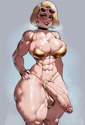 1futa abs adoggoart_(style) ai_generated anime_nose bikini blonde_hair blue_eyes blush bob_cut choker cock_ring_(decorative) earrings futa futa_only futanari gene_(gundam) gundam huge_ass huge_balls huge_breasts huge_cock human jewelry looking_away mobile_suit_gundam muscular muscular_futanari musk musk_clouds musky_cock roughtriumph shaved_crotch solo sweat sweating tagme thick_thighs