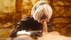 1boy 1girls 3d animated batyastudio blender erection fellatio female male nier nier:_automata no_sound oral penis shorter_than_10_seconds straight video yorha_2b