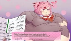 2girls accurate_art_style anger angry big_breasts blacked_out_eyes chubby chubby_female creepy depressed depression doki_doki_literature_club drawing gif hate horror looking_at_viewer mc_(doki_doki_literature_club!) morbidly_obese natsuki_(doki_doki_literature_club) obese obese_female pain purrine sayori_(doki_doki_literature_club) stare text text_box