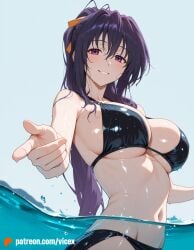 1girls 2026 ai_assisted ai_generated akeno_himejima anime athletic_body beach big_breasts bikini black_bikini blue_sky breasts bust female hair_ribbon high_school_dxd large_breasts long_hair looking_at_viewer outdoors ponytail purple_eyes sea slim_body smile solo_female swimsuit thighs vicex violet_hair water