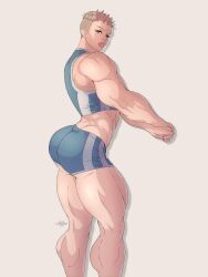 1girls alexcherubic ass female female_focus female_only muscle muscles muscular muscular_female original sportswear