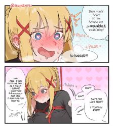 blonde_hair blush clothed darkness_(konosuba) ennhentai kono_subarashii_sekai_ni_shukufuku_wo! ponytail satou_kazuma tagme tied_up