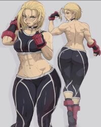 bare_back big_ass big_breasts big_butt blonde_hair buff cammy_white cammy_white_(street_fighter_6) choker leggings muscular muscular_female short_hair six_pack slim_waist street_fighter street_fighter_6 street_fighter_v thick_thighs topless topless_female white_skin wide_hips yoracrab