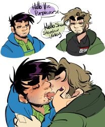 2boys bileshroom chubby fanart french_kiss french_kissing frost_bite gay kissing male/male male_only meme no_visible_genitalia purple_(game) purpleverse shane_(stardew_valley) shitpost stardew_valley tongue_kiss tongue_kissing vic_porter yaoi