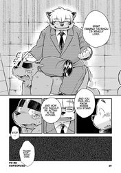 amanuma_shinichi blackmail blush buchi canine clothing cold_sweat comic domination english_text eyewear forced glasses japanese_text kemono kinoshita-jiroh male_only mammal mekko_rarekko obese overweight precum school shaking tears text translated trembling uniform yamano_taishou