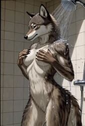 1girls 2026 ai_animated ai_animation ai_generated animated anthro breasts canid canine canis carnivalecloudmuncher female furry mammal navel nipples nude self_upload short_playtime shower solo sound sound_warning standing tagme video water wolf yellow_eyes