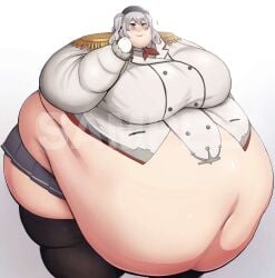 1girls extremely_fat large_belly large_breasts large_thighs light_skinned_female nikutsuki silver_hair ssbbw