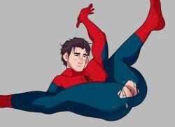 inkpuppy male male_only peter_parker ripped_clothing showing_ass skintight_suit solo_male spider-man spider-man_(series)