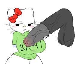 1girls anthro big_breasts big_penis cat_ears catgirl expressions hello_kitty hello_kitty_(character) hello_kitty_(series) horsecock huge_cock large_penis long_penis massive_penis pantless savagensfw shirt thick_legs thick_thighs veiny_penis white_body