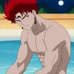 athletic_male bishoujo_senshi_sailor_moon etux male masculine pale_skin red_hair rubeus swimmer