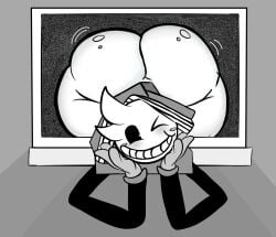 ass big_ass blushing coming_out_of_screen fatass femboy giant_ass huge_ass jimbojimmy123 monochrome rubberhose rubberjimbo sexy why