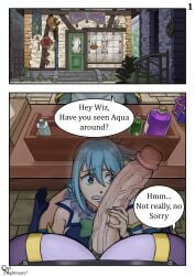 1futa 2d aqua_(konosuba) big_breasts big_cock big_dick big_penis blue_eyes blue_hair clothed cock_ring cock_shock color colored comic comic_page coolnightmare2 erect_penis fantasy female fully_clothed fully_erect futa_on_female futanari goddess hidden_sex kono_subarashii_sekai_ni_shukufuku_wo! lich light-skinned_female light-skinned_futanari light_skin massive_penis netorare netorare_to_futanari potion_bottle potions satou_kazuma self_upload text thick_cock thick_dick thick_penis throbbing_penis uncensored under_the_table veins veiny_penis wiz_(konosuba)