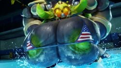 big_breasts bikini_top huge_breasts omnic orisa overwatch pool