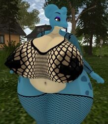 big_ass big_breasts breasts bubble_butt cleavage female ferialexonar fishnets huge_ass huge_breasts lapras pasties pokemon pokemon_(species) thick_thighs wide_hips