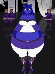 big_breasts blueberry_inflation breasts cleavage female furry huge_breasts inflation lj_caffie tagme thick_thighs wide_hips