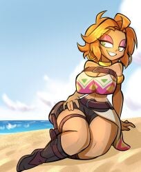 1female 1females 1girls beach breasts female female female_only girl girl_only jek_korpen oc original_character tagme tagme_(character) thighs