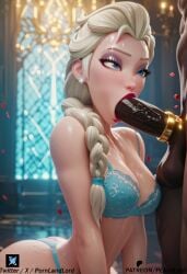 1girls ai_generated aqua_lingerie artist_name bbc bedroom_eyes bent_over black_penis blacked blonde_hair blue_eyes blue_footwear blue_lingerie blush bottomless braid breasts carpet choker cleavage clothes_lift cock cock_ring cum_on_breasts disney disney_princess dress dress_lift elbow_gloves elsa_(frozen) from_behind frozen_(film) frozen_2 full_body g-string hi_res high_heels indoors large_breasts lingerie lips lipstick long_hair long_sleeves looking_at_viewer looking_back medium_breasts navel nipples nose patreon_username platinum_blonde_hair pornlandlord presenting pussy red_lipstick shelf_bra single_braid solo table