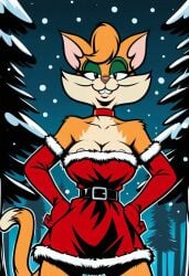 ai_generated catgirl christmas fantomcat female female_only furry tabitha_wildcat xmas