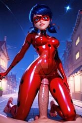 1boy ai_generated blue_eyes blue_hair ladybug_(character) male marinette_cheng marinette_dupain-cheng medium_breasts miraculous:_tales_of_ladybug_and_cat_noir miraculous_ladybug naughtygirlsai penis skinny twintails