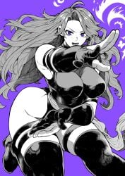 1girls 2024 anime_style armpits ass ass_visible_from_the_front black_and_white bodysuit boots breasts cleavage color cute female female_focus female_only fingerless_gloves gloves heroine hips leotard long_hair looking_at_viewer marvel open_mouth pose power_pose psylocke purple_background purple_eyes reaching_out simple_background sleeves_past_wrists superhero superheroine thick_thighs thigh_band thigh_squish thighhighs thighs tight_bodysuit tight_clothes tight_clothing tight_fit twitter_link wide_hips x-men yotsumi_shiro