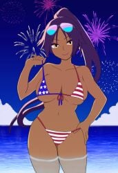 1girls adult adult_female american_flag american_flag_bikini bare_arms bare_belly bare_chest bare_hands bare_hips bare_legs bare_midriff bare_navel bare_shoulders bare_skin bare_thighs belly belly_button bleach blue_background blue_sky bojack198 breasts brown-skinned_female brown_skin brown_skinned_female busty busty_female busty_girl cleavage closed_mouth_smile clouds collarbone curvaceous curvaceous_body curvaceous_female curvaceous_figure curvaceous_hips curvaceous_thighs curvy curvy_body curvy_female curvy_figure curvy_hips curvy_thighs dark-skin dark-skinned_female dark_skin dark_skinned dark_skinned_female dot_nose elbows exposed_arms exposed_belly exposed_chest exposed_hips exposed_legs exposed_midriff exposed_navel exposed_shoulders exposed_skin exposed_thighs female female_focus female_naked female_only fingers fireworks groin half_naked half_nude half_submerged hand_on_hip hand_on_own_hip high_ponytail high_resolution highres horizon hourglass_figure large_breasts lean_body lean_figure legs long_hair looking_at_viewer mature mature_female midriff naked naked_female naked_woman narrow_waist navel nude nude_female nudity ocean outdoor outdoor_nudity outdoors outside parted_bangs partially_naked partially_submerged partially_submerged_legs ponytail purple_eyebrows purple_hair purple_hair_female sea seaside semi_nude shihouin_yoruichi shoulders sidelocks sky slender_body slender_waist slim_girl slim_waist smile smiley_face smiling smiling_at_viewer smirk solo standing submerged_feet submerged_legs sunglasses sunglasses_on_forehead sunglasses_on_head thick_thighs thighs thin_waist tongue tongue_out upper_body v-line wide_hips yellow_eyes yellow_eyes_female