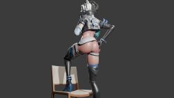 3d chair clothed luna_snow luna_snow_(marvel_rivals) marvel_rivals pose