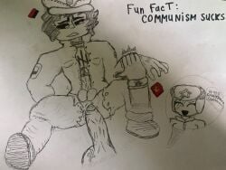 1boy 1femboy 1futa anal anal_sex azov big_ass_(male) big_balls big_breasts big_penis big_thighs black_sclera boots communism communist countryhumans countryhumans_girl enormous_penis far_right femboy fine_art futa/male futa_on_femboy futa_on_male hammer_and_sickle long_hair_male male_focus male_penetrated medium_penis military military_clothing military_uniform national_personification nationalist oun_(countryhumans) russian_text sketch sledgesmov source soviet_union_(countryhumans) text thick_ass thick_thighs torn_clothes torn_pants traditional_art traditional_drawing_(artwork) traditional_media traditional_media_(artwork) trident twitter_link ukraine ura_(countryhumans) ushanka