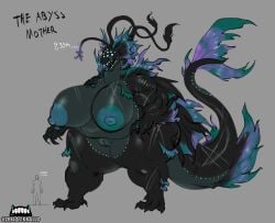 big_breasts huge_breasts larger_female monster_girl smaller_male tagme taller_female taller_girl the_abyss_mother thick_thighs zeblackballd_(artist)