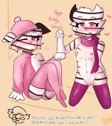 1boy 2024 2d 2d_(artwork) 2d_artwork 2girls anthro anthro_female anthro_only cub female female_cub female_focus flat_chest fur furry furry_female furry_only georgie_(piggy) kkmate leggings male nipples petite_body piggy_(game) pink_hat scarf self_upload sisters twin_sisters twins vagina zee_(piggy) zuzy_(piggy)