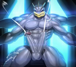 1boy 2018 4_arms abs absurd_res anthro anthrofied armpits balls biceps big_balls big_muscles big_penis big_testicles biped bodily_fluids clenched_teeth cum cum_drip cum_on_leg cum_on_self cumshot diphallia diphallism double_cumshot dripping ejaculation erection eye_contact foreskin genital_fluids glans grey_body grey_penis grey_skin half-closed_eyes hands-free hi_res humanoid_penis long_penis looking_at_viewer machamp male male_focus male_only multi_arm multi_genitalia multi_limb multi_penis muscular muscular_male navel nintendo no_nipples nude one_eye_closed orgasm partially_retracted_foreskin pecs penis pink_glans pokémon_(species) pokemon pokemon_(species) pokemon_rgby retracted_foreskin sitting solo solo_focus spontaneous_orgasm teeth testicles text todex uncircumcised uncut url veins veiny_penis video_games watermark wince