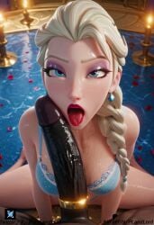 1girls ai_generated aqua_lingerie artist_name bbc bedroom_eyes bent_over black_penis blacked blonde_hair blue_eyes blue_footwear blue_lingerie blush bottomless braid breasts carpet choker cleavage clothes_lift cock cock_ring cum_on_breasts disney disney_princess dress dress_lift elbow_gloves elsa_(frozen) from_behind frozen_(film) frozen_2 full_body g-string hi_res high_heels indoors large_breasts lingerie lips lipstick long_hair long_sleeves looking_at_viewer looking_back medium_breasts navel nipples nose patreon_username platinum_blonde_hair pornlandlord presenting pussy red_lipstick shelf_bra single_braid solo table