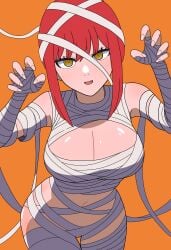 1girls adult adult_female arm_up armpit_crease armpit_peek armpits arms_up bandaged_arm bandaged_chest bandaged_hand bandaged_hands bandaged_head bandaged_leg bandaged_legs belly belly_button bewitching_thighs birthing_hips bojack198 breasts bust_cup busty busty_female chainsaw_man child_bearing_hips cleavage collarbone curvaceous curvaceous_body curvaceous_female curvaceous_figure curvaceous_hips curvaceous_thighs curvy curvy_body curvy_female curvy_figure curvy_hips curvy_thighs female female_focus female_only fertile_hips fingernails fingers groin hairless_armpits hand_up hands_up head_tilt high_resolution highres hourglass_figure large_breasts lean_body lean_figure legs legs_closed legs_together light-skined_female light-skinned light-skinned_female light_skin light_skin_female light_skinned light_skinned_female long_hair looking_at_viewer makima_(chainsaw_man) mature mature_female midriff mummy mummy_costume mummy_girl mummy_wrappings narrow_waist navel open_mouth open_mouth_smile orange_background parted_lips red_hair red_hair_female ring_eyes shaved_armpits shiny_breasts shiny_skin shoulders sidelocks simple_background slender_body slender_waist slim_girl slim_waist smile smiley_face smiling_at_viewer smooth_armpits solo standing thick_thighs thigh_gap thighs thin_waist tilted_head tongue upper_body wide_hips yellow_eyes yellow_eyes_female