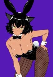 1girls :3 animal_ears armpit armpit_crease armpit_peek armpits bare_armpits bare_arms bare_chest bare_hands bare_shoulders bare_skin belly_button black_bowtie black_bunny_ears black_bunnygirl_costume black_bunnysuit black_hair black_hair_female black_hairband blue_background bojack198 bowtie breasts brown-skinned_female brown_legwear brown_pantyhose brown_skin brown_skinned_female brown_stockings bunny_ears bunny_tail bunnygirl bunnygirl_outfit busty busty_female busty_girl busty_teen cat_ears cleavage closed_mouth_smile collar collarbone curvaceous curvaceous_body curvaceous_female curvaceous_figure curvaceous_hips curvaceous_teen curvy curvy_body curvy_female curvy_figure curvy_hips curvy_teen dot_nose elbows exposed_armpits exposed_arms exposed_chest exposed_shoulders exposed_skin female female_focus female_only fingernails fingers fishnet_legwear fishnet_pantyhose fishnet_stockings grin hair_between_eyes hairband hairless_armpits hand_on_hip hand_on_own_hip high_resolution highleg highres hourglass_figure large_breasts lean_body lean_figure leaning_forward legs legwear looking_at_viewer medium_hair narrow_waist navel pantyhose rwby sexy_armpits shaved_armpits shiny_breasts shiny_hair shiny_skin short_hair shoulders simple_background slender_body slender_waist slim_girl slim_waist smile smiley_face smiling smiling_at_viewer smirk smooth_armpits smooth_skin solo standing stockings teen_girl teenage_girl teenager thick_thighs thighs thin_waist upper_body white_collar white_wrist_cuffs wide_hips wrist_cuffs yellow_eyes yellow_eyes_female