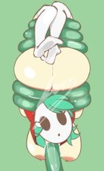 ass blowjob breasts drool drooling feet female fizzibandit green_hair hentai mario_(series) mask mouthful naked_female self_upload shy_gal shy_guy tentacle tentacle_in_mouth tentacle_penetration tentaclejob thighhighs