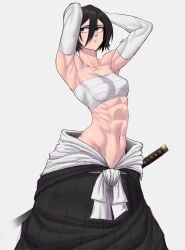 1girls abs bleach female female_only kuchiki_rukia limn044 petite solo tagme