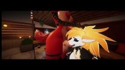 3d animal blowjob breasts cock fluffy_tail foxy_(fnaf) foxy_(mayosplash) furry futa_on_female futa_with_female futanari goofmann hook_hand huge_balls huge_cock hyena_girl naked_female naked_futanari queenstarvr robotic_body tagme thick_thighs thighs video vrchat vrchat_avatar