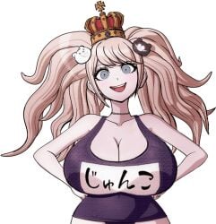 1girls big_breasts breasts danganronpa edit elizaarts junko_enoshima png sprite_edit swimsuit transparent_background